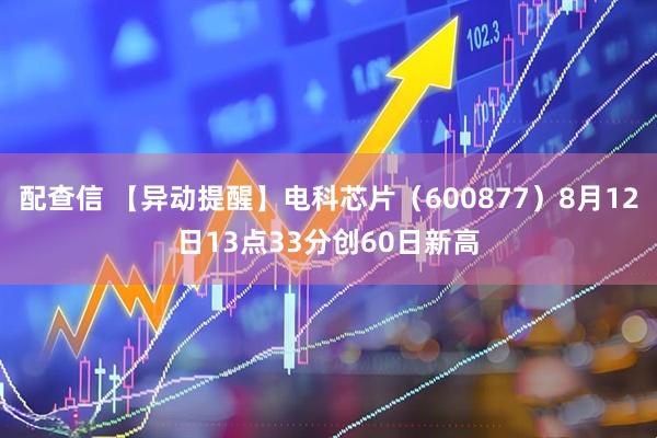 配查信 【异动提醒】电科芯片（600877）8月12日13点33分创60日新高